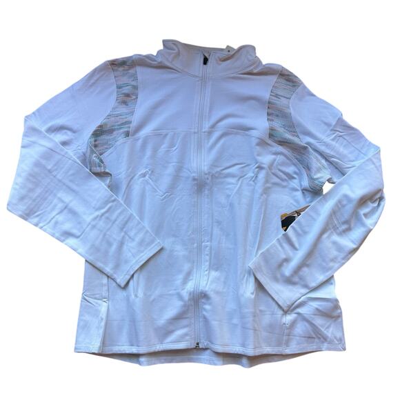 Avia Women’s Performance Zip-up White Reflective Jacket Size XS (0-2) - Picture 1 of 4